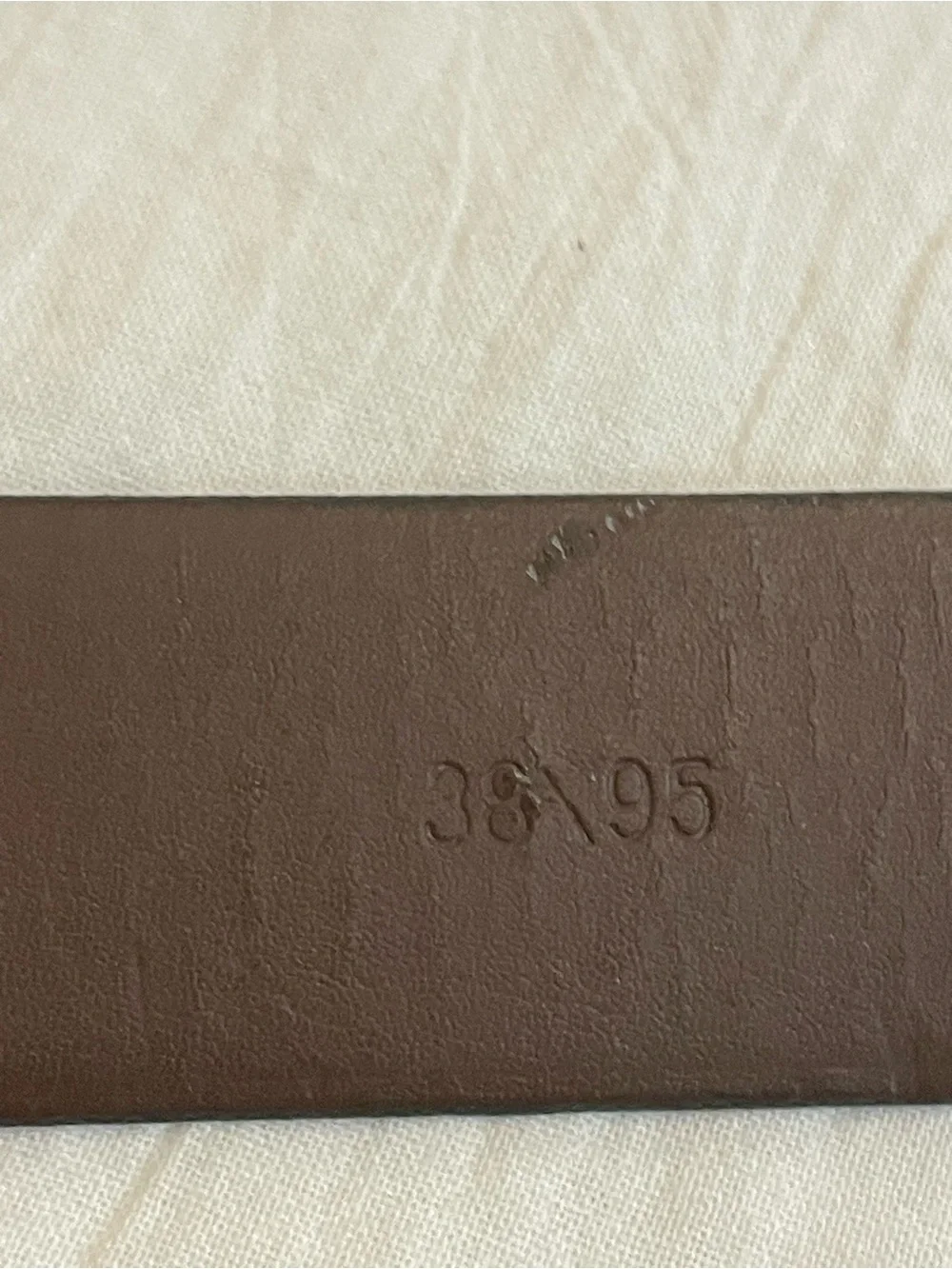 Genuine Leather Brown Dress Belt Brass Buckle Classic Business Size 38/95
